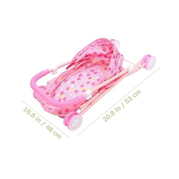 Abaodam Bébé Poupée Poussette Pliable Poupée Poussette Enfants Jouer Poussette Jouets pour Poupées Jouet Poussette pour Les T