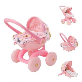 Babyboo Poussette 4 en 1 My First Landau | Imprimé Jungle | Poussette pour enfants, nacelle, siège bébé | Accessoires de poup