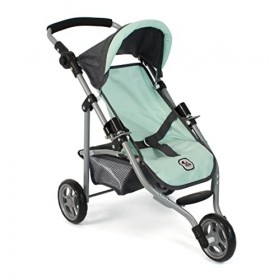 Bayer Chic 2000 - Poupée Lola, Poussette de Jogging, Jogging pour poupée, Poussette de poupée, chiné, Anthracite, Menthe, 612