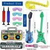 WTpin 16 Pièces Ensemble Dinstruments Gonflables, Colorés Gonflables Instruments, Instrument de Musique Gonflable, Guitare G