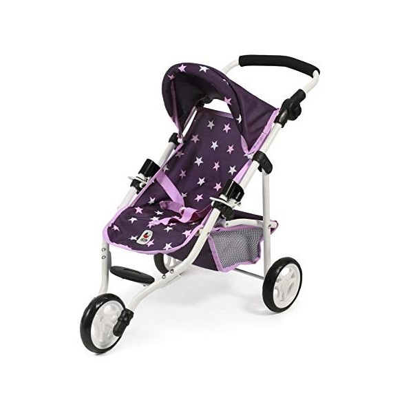 Bayer Chic 2000-Jogging Buggy Lola Poussette pour poupée, 612 71, Stars Lila, 70 x 33 x 62 cm