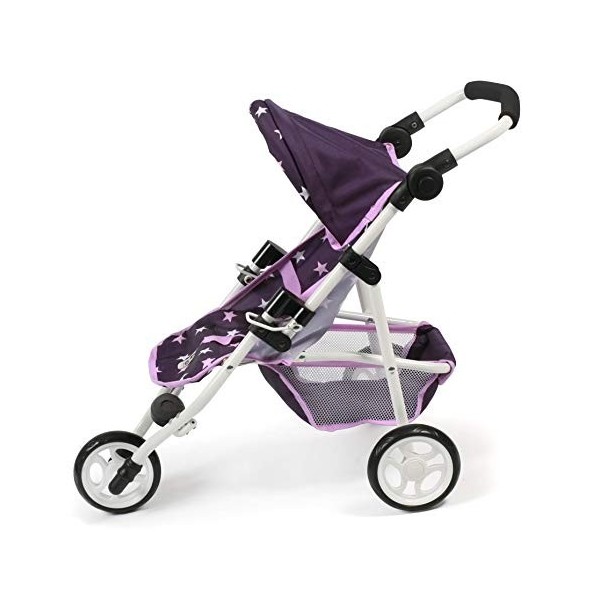 Bayer Chic 2000-Jogging Buggy Lola Poussette pour poupée, 612 71, Stars Lila, 70 x 33 x 62 cm