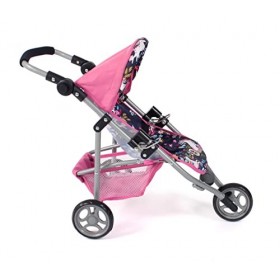 Bayer Chic 2000 - Poussette Lola, Jogging, Poussette pour Poupées, Poussette Licorne, 612-43, Navy, Rose