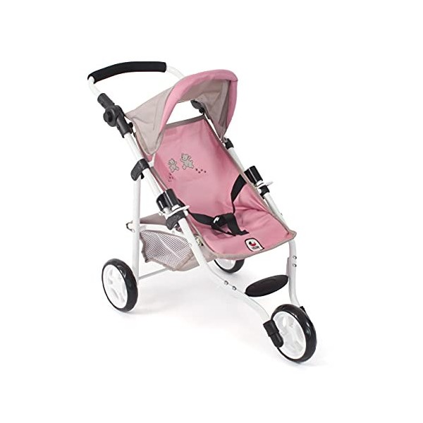 Bayer Chic 2000 - Poussette pour poupée Lola, Poussette de Jogging, Poussette de poupée, Ours Rose