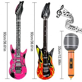 Lot de 4 guitares gonflables, ensemble dinstruments gonflables Air Guitar Air Guitares Air Guitares Rockstar gonflables Part