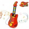 SNADER Jouet de guitare et piano pour enfant - Jouet de guitare 2 en 1 - Jouet multifonction - Jouet éducatif avec chansons -
