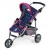 Bayer Chic 2000-Poussette de Jogging Lola, Poussette pour poupée, 612 72, Stars Bleu Marine/Rose, 70 x 33 x 62 cm