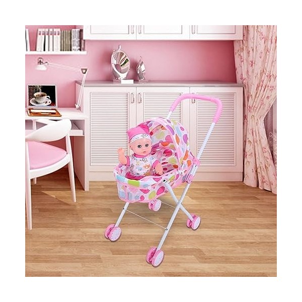 poupée pour bébés,poupée pour Tout-Petit, Pliable - Siège Voiture poupée avec auvent réglable, Accessoires poupée bébés, pous