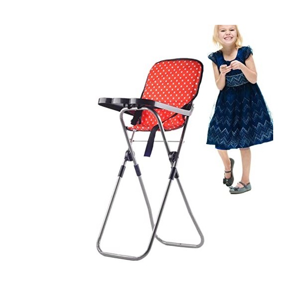 Poussette de poupée pour enfants - Poussette facile à plier - Chaise à bascule pour poupée de bébé, chaise de salle à manger,