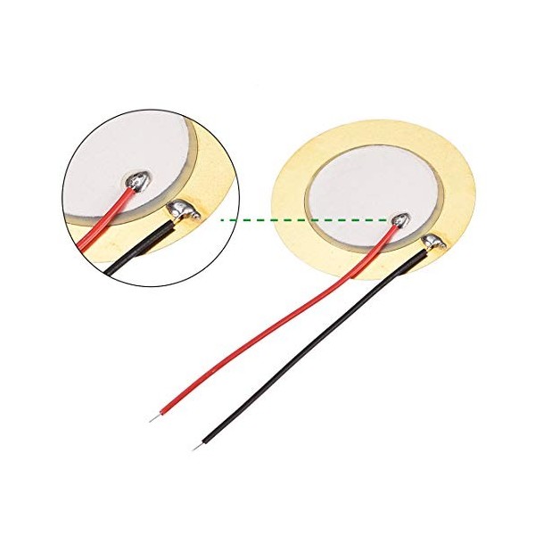 sourcing map Lot de 10 disques piézoélectriques 35 mm pour micro acoustique, transducteur de micro, élément de déclencheur po