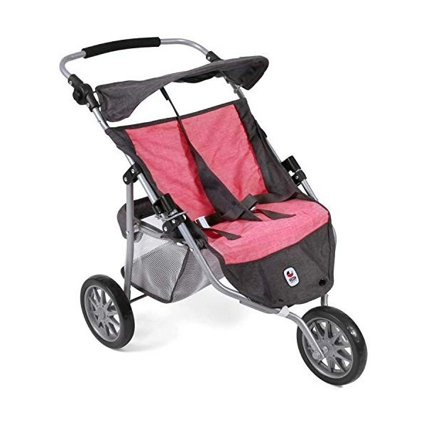 Bayer Chic 2000 697 41 Jogger Poussette Jumeaux pour poupées jusquà 50 cm, Rose