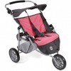 Bayer Chic 2000 697 41 Jogger Poussette Jumeaux pour poupées jusquà 50 cm, Rose