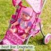 Toyrific Luxe pour poupée, Poussette Pliable pour Enfants, TY6101, Rose Deluxe Dolls Buggy , Taille Unique