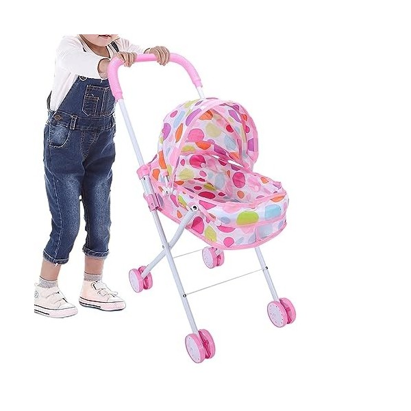 Poussette bébés pour poupées, poupée pour Tout-Petit, Pliable, Siège Voiture poupée avec auvent réglable, Accessoires poupée 