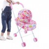 Poussette bébés pour poupées, poupée pour Tout-Petit, Pliable, Siège Voiture poupée avec auvent réglable, Accessoires poupée 