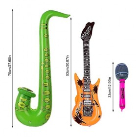 Lot de 6 ballons gonflables pour instruments de musique - Pour guitare, saxophone, microphone, accessoires de fête gonflables