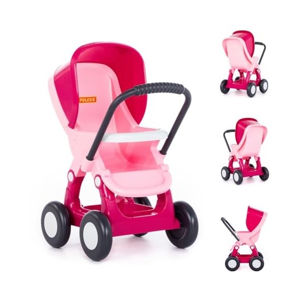 Polesie Poussette de poupée Alisia 95220, en Plastique, 4 Roues en Plastique, Coloris:Rose