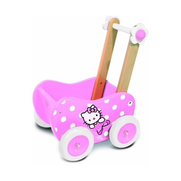 Vilac - 4808 - Poussette Pour Poupée - Landau En Bois - Hello Kitty