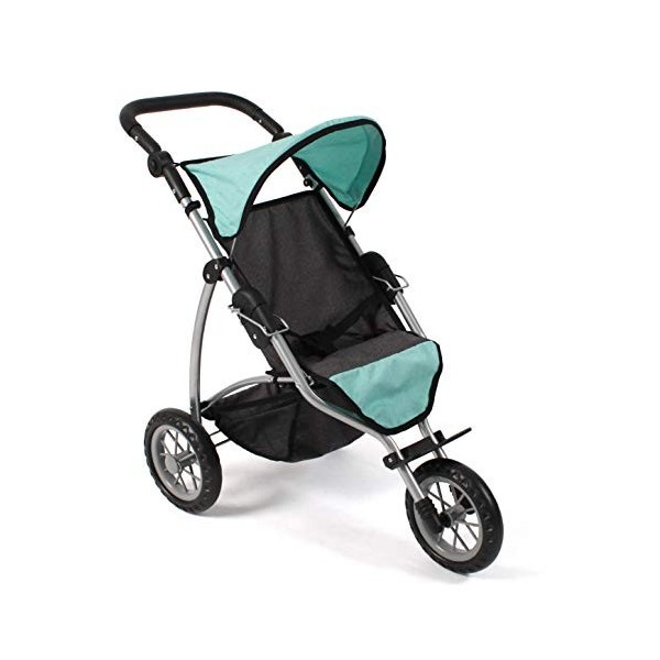 Bayer Chic 2000-Jogging Buggy Leon Poussette pour poupée, 613 42, Melange Anthrazit-Mint, 75 x 40 x 73.5 cm