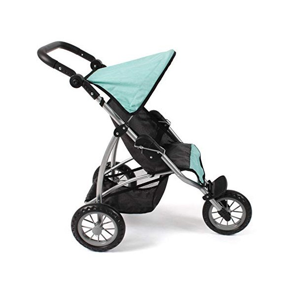 Bayer Chic 2000-Jogging Buggy Leon Poussette pour poupée, 613 42, Melange Anthrazit-Mint, 75 x 40 x 73.5 cm