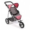 Bayer Chic 2000-Jogging Buggy Leon Poussette pour poupée, 613 57, Mélange Gris/Rose, 75 x 40 x 73.5 cm