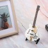 Modèle De Guitare Miniature - 5.5in Mini Classique Blanc Miniature Guitare Électrique Réplique Instrument De Musique Modèle D