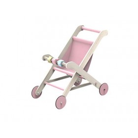 MOOVER MooV-881883 Poussette en Bois pour poupée Rose