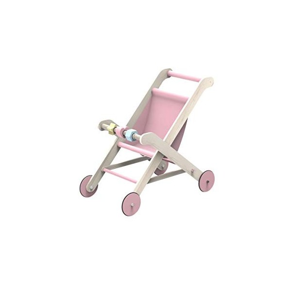 MOOVER MooV-881883 Poussette en Bois pour poupée Rose