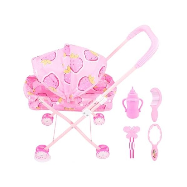 Totority 2 Pièces Bébé Poussette Jouet Pliable Bébé Poupée Poussette Bébé Poupée Chariot Jouet Bébé Poussette Semblant Jouer 