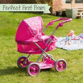 Toyrific Poussette de Luxe pour poupées pour Enfants, TY6102, Rose Deluxe Dolls Landau 