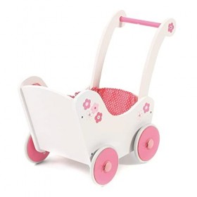 Bayer Chic 2000 425-99 - Poussette de poupée en Bois, Fiori, Blanc/Rose