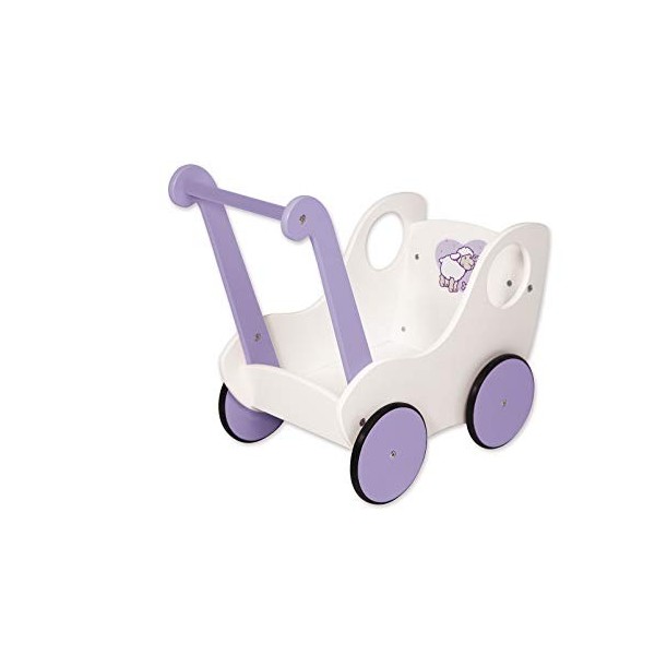 Bayer Design- Landau, Poussette en Bois, Accessoires de poupées, 52102AB, Blanc, Violet