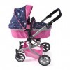 Bayer Chic 2000 Mika 595-33 Poussette pour poupée combinée 2 en 1 pour Enfants de 4 à 8 Ans Motif Papillon Rose/Bleu Marine