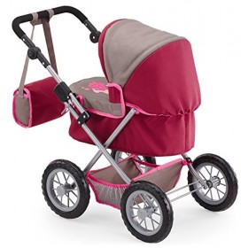 Bayer Design 13078AA Poussette Landau pour Poupée Trendy, réglable, Pliable, Sac, Bordeaux Gris