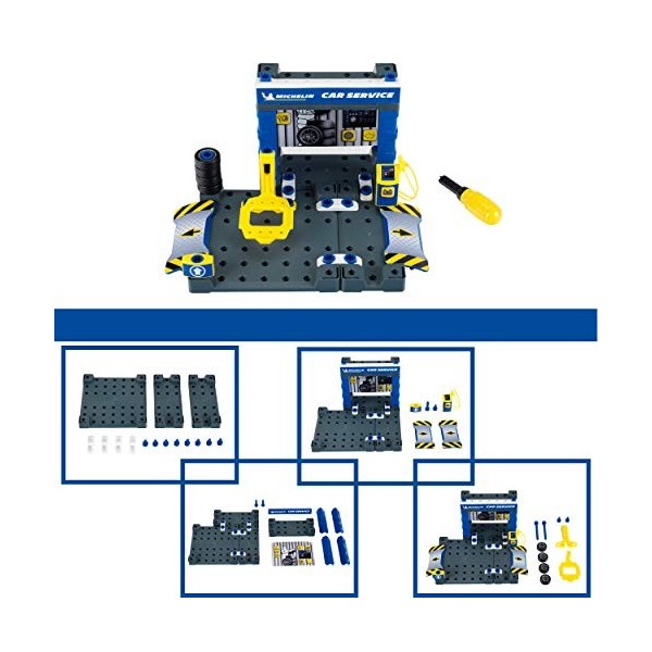 Theo Klein 3408 Station Service MICHELIN avec Voiture I Bâtiment et Voiture Démontables par Système de vis I Comprend un Tour