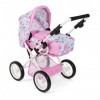 Bayer Chic 2000 - Poussette pour poupée Leni, 2 en 1 avec Sac de Transport Amovible, Fleurs, Rose, Violet, 560-53