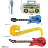 Ensemble dinstruments gonflables de 11 pièces, guitare gonflable pour enfants, ensemble de jouets gonflables rock star acces