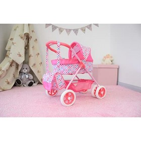 KOOKAMUNGA Kids Poussette réversible pour bébé | Landau vers lavant et vers larrière | Lit de poupée Amovible | Auvent rétr