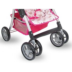 Teorema 74305 Poussette en métal pour poupées à 6 Roues avec Dossier inclinable