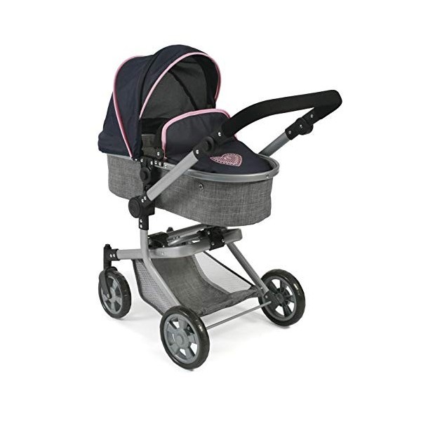 Bayer Chic 2000-Poussette combinée Mika, 595 26, Melange Grau-Navy, 47cm-80cm