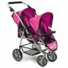 Bayer Chic 2000 689 12 – Tandem Buggy Vario, Pois, Bleu/Rose