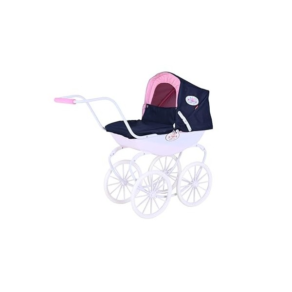 KNORRTOYS.COM- Poussette pour poupée Classic Pram-Bleu Marine/Rose/Princesse, 63601, 62 x 80 x 71 cm