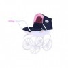 KNORRTOYS.COM- Poussette pour poupée Classic Pram-Bleu Marine/Rose/Princesse, 63601, 62 x 80 x 71 cm