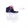 KNORRTOYS.COM- Poussette pour poupée Classic Pram-Bleu Marine/Rose/Princesse, 63601, 62 x 80 x 71 cm