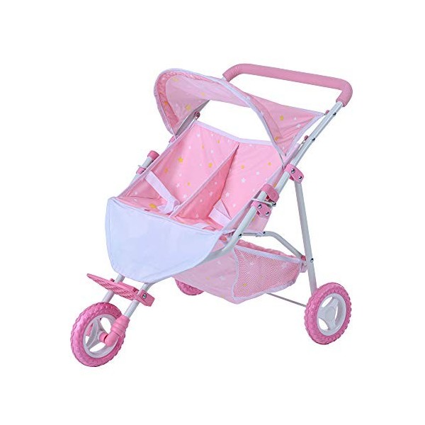 Olivias Little World Double Poussette De Poupées Rose Twinkle Stars OL-00012