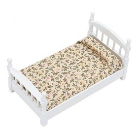 Shanrya Mobilier de chambre à coucher en bois pour maison de poupée avec coussin pour