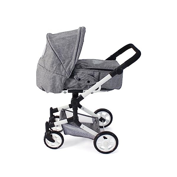 Bayer Chic 2000 587-76 Jara Poussette combinée 2 en 1 pour poupées de 4 à 8 ans Jean Gris