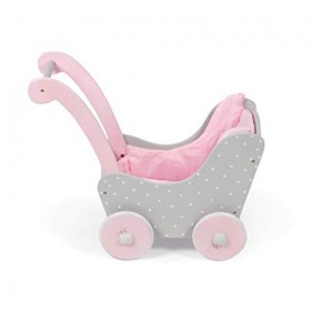 Bayer Chic 2000-Poussette de poupée en Bois, 425 91, Puntos Grey, 55 x 31 x 45 cm