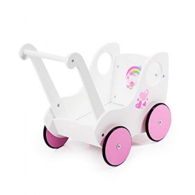 Bayer Design- Landau pour Poupée, Poussette, Chariot De Marche, 52403AA, Blanc, Rose