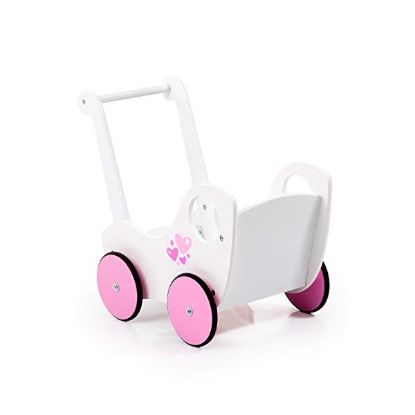 Bayer Design- Landau pour Poupée, Poussette, Chariot De Marche, 52403AA, Blanc, Rose